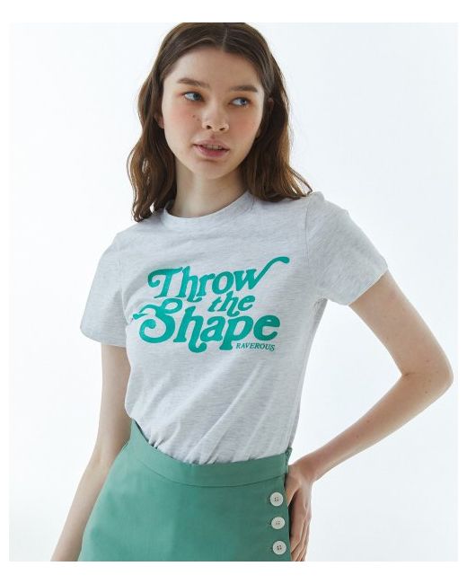 raverous Shape Logo Slim Span T-Shirt Melange