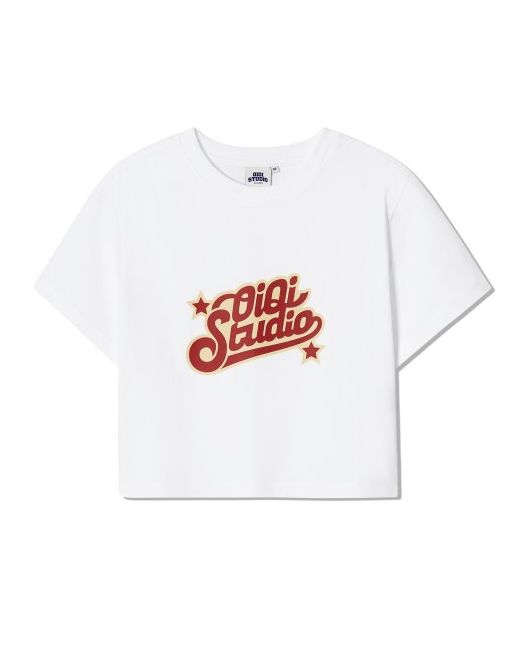 5252byoioi Cosmo Star Logo Cropped T-ShirtWhite