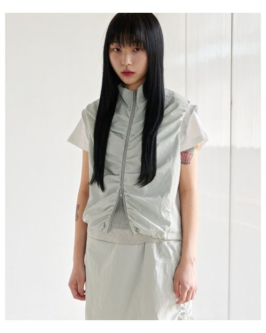 piecemaker Ts Nylon Shirring Vest Grey
