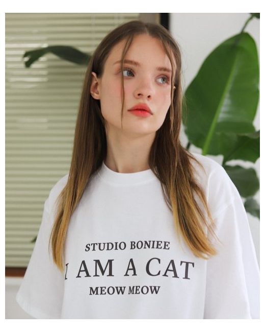 boniee I AM A CAT Cat Graphic Loose Over T-Shirt