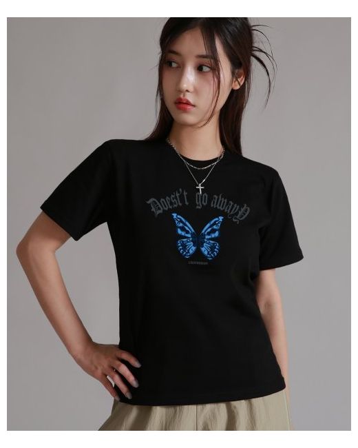 likethemost Butterfly Regular Basic T-Shirt