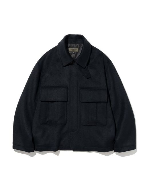uniformbridge pocket wool short coat deep navy