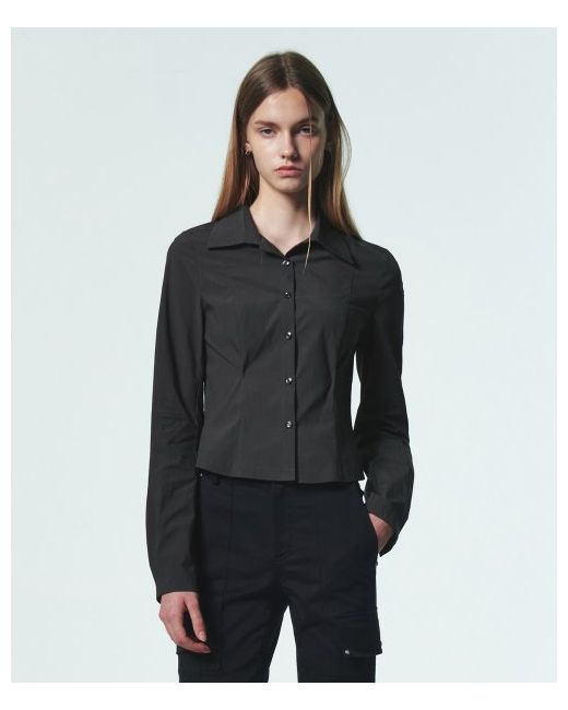 current Pintuck Detail Fitted Shirt Charcoal