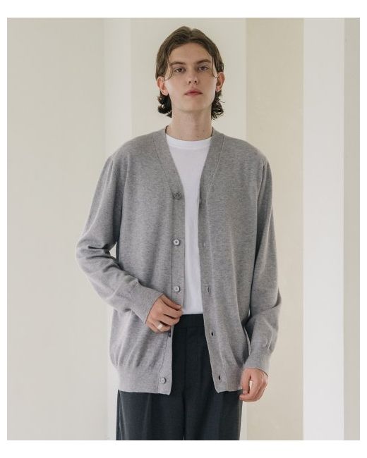 decoroso Cashmere Soft Knit Basic Cardigan Grey