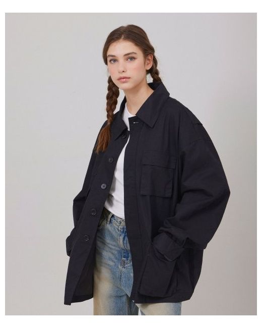 bellol Oversized double pocket short jacket