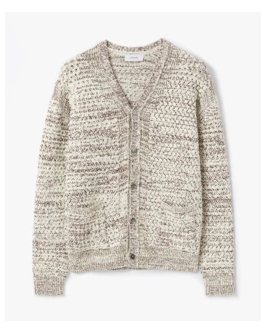 lemard Two-tone knit cardigan Ivory Brown