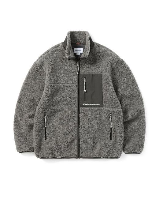 thisisneverthat FW22 SP Sherpa Fleece Jacket Charcoal
