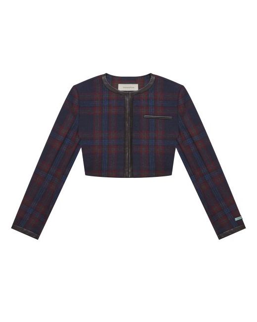 instantfunk checked wool cropped jacket