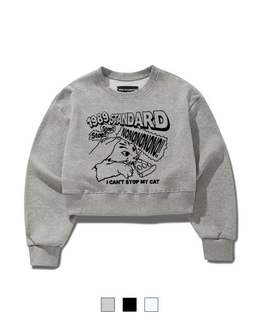 1989standard STOP CAT Short Crop Sweatshirt SCMSTD-0059
