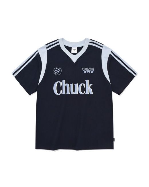 chuck Uniform V-neck short sleeve T-shirt navy