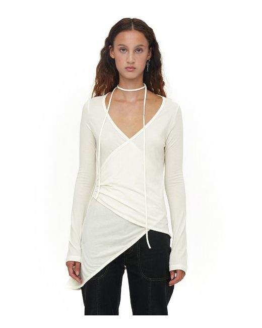 cerric Back-Open Wrap Top Ivory