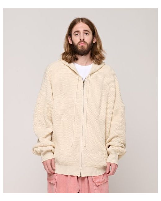 cargobros CB Knit Hooded Zip-Up Ivory