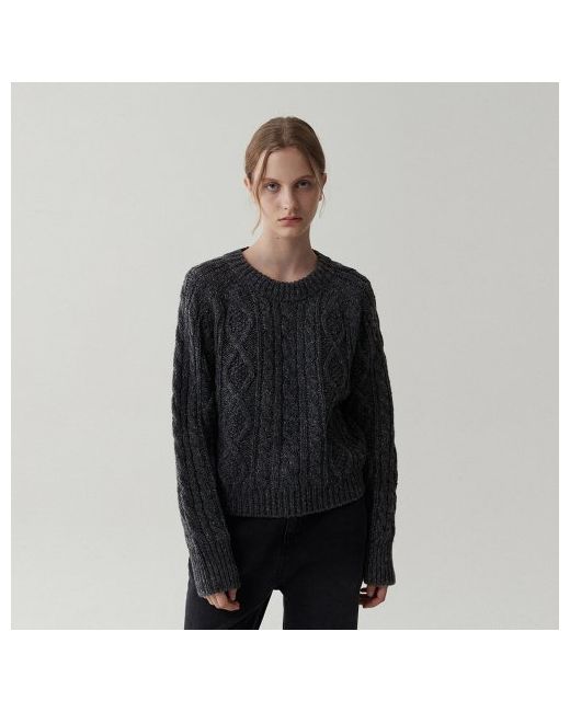 oder Wool cable pullover mixed charcoal