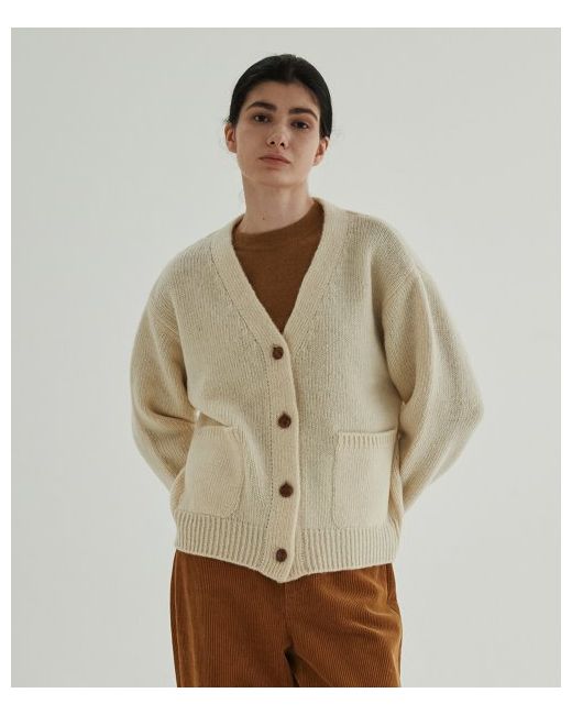 steparound Classic Wool Button Cardigan Ivory