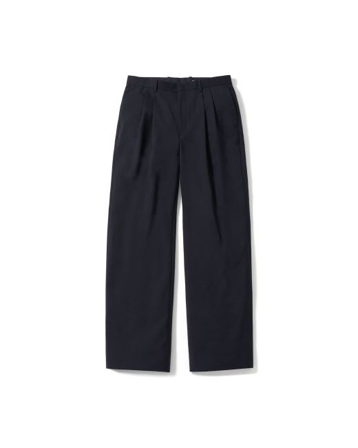 Pottery Wool Two Pleated Wide Pants Dark Navy