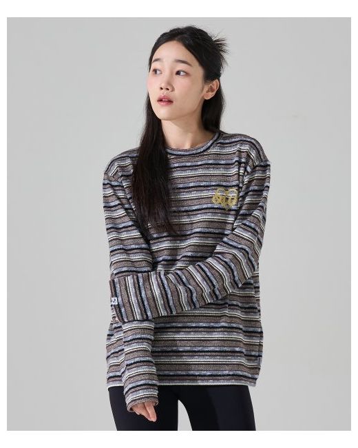 oursaysour Knit Stripe Logo Long Sleeve T-shirt