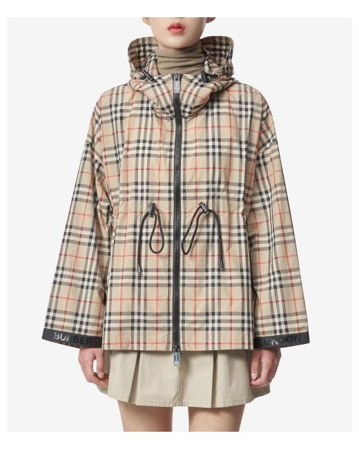 Burberry back-tone check zip-up hooded jacket Archive 8062947