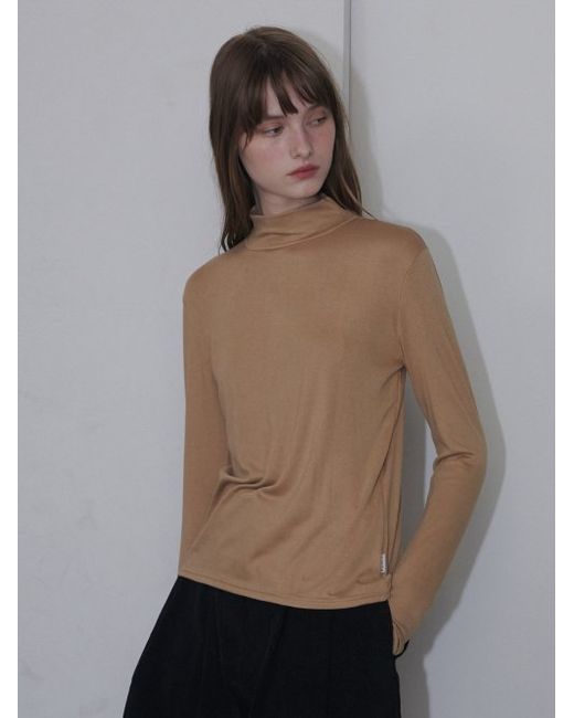 placestudio Soft half-neck warmer knit t-shirt polar neck