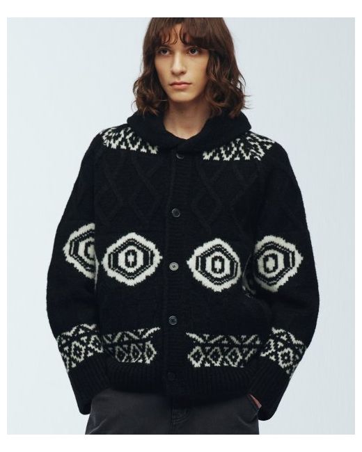 knitted Bulky wool Cowichan jacket cardigan