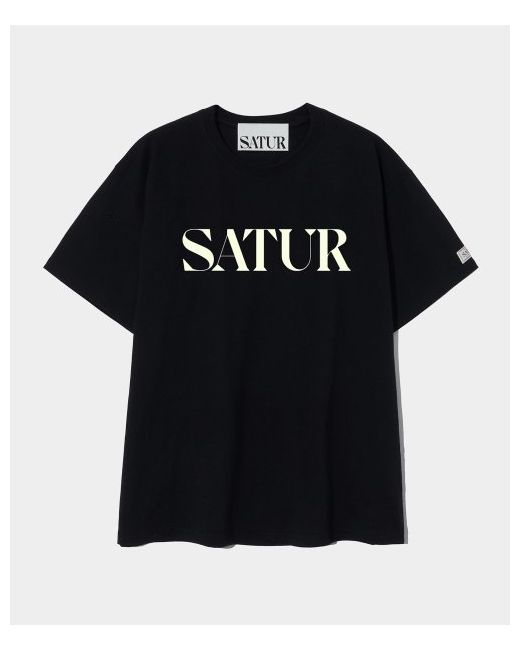 satur Classic Letter Logo Short Sleeve T-Shirt