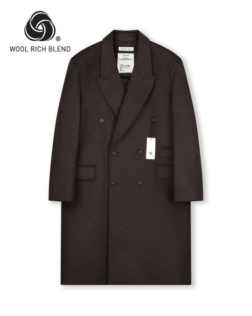 beslow Oversized Cashmere Double Breasted Coat Melange
