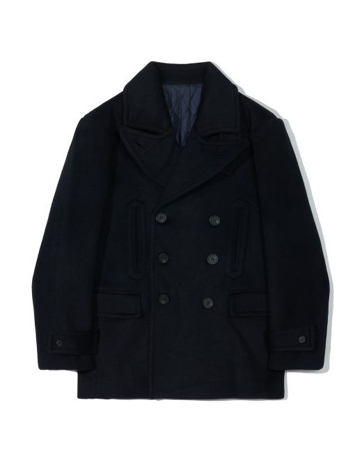 partimento Wool Double Breasted Pea Coat Navy
