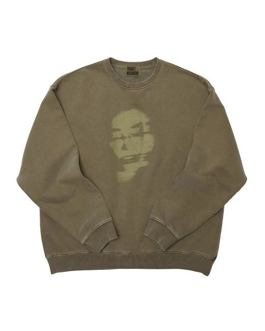 privateneighbors Faded Face Sweatshirt Pigment Dyed Brown