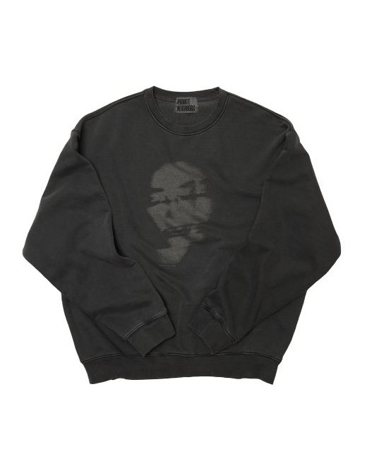 privateneighbors Faded Face Sweatshirt Pigment Dyed Charcoal