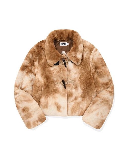 kirsh Toggle point crop fur jacket multi