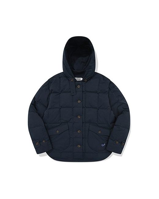 kirsh Cherry basic quilted hooded jacket navy