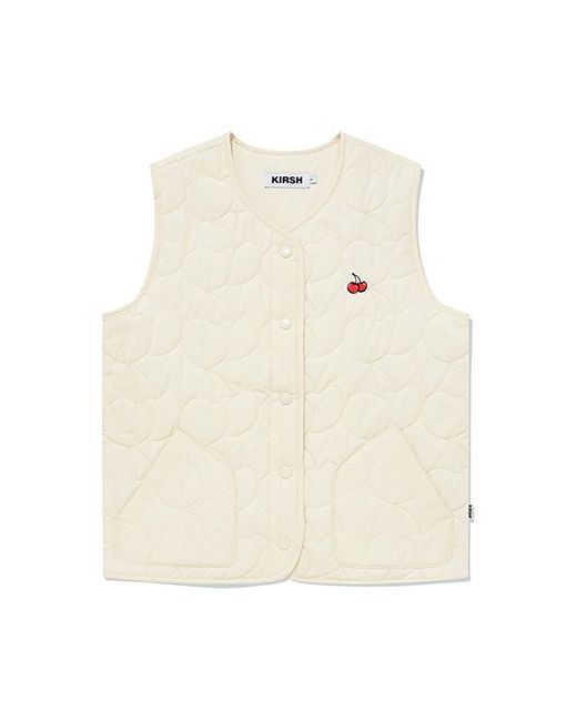 kirsh Cherry Basic Quilted Vest Ivory