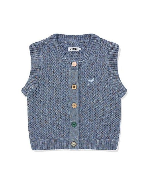 kirsh Button point crop knit vest Sky