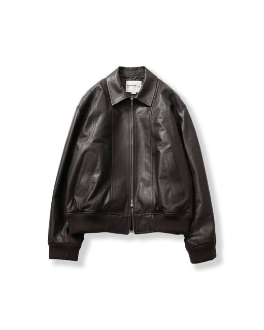 horlisun Capital Vegetable Leather Blouson Jacket Dark