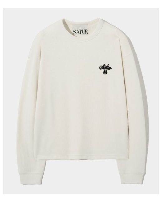 satur All Day Crew Neck Long Sleeve T-Shirt Resort Ivory