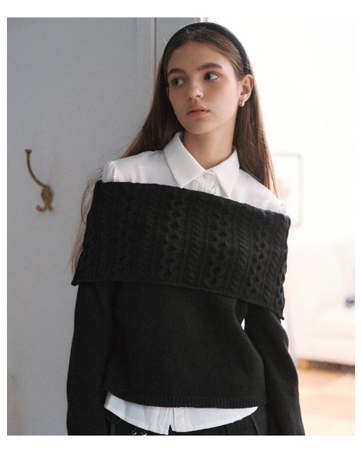 letterfrommoon Youth off-shoulder wool sweater