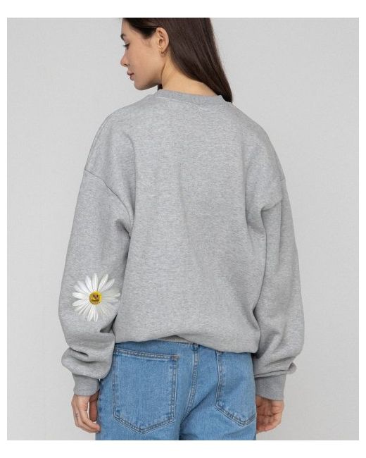 graver UNISEXElbow daisy flower sweatshirtgray