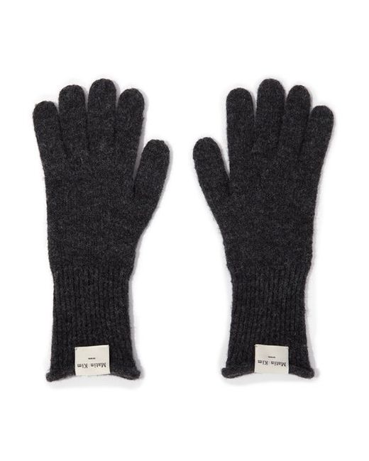matinkim Finger Hole Knit Gloves Charcoal