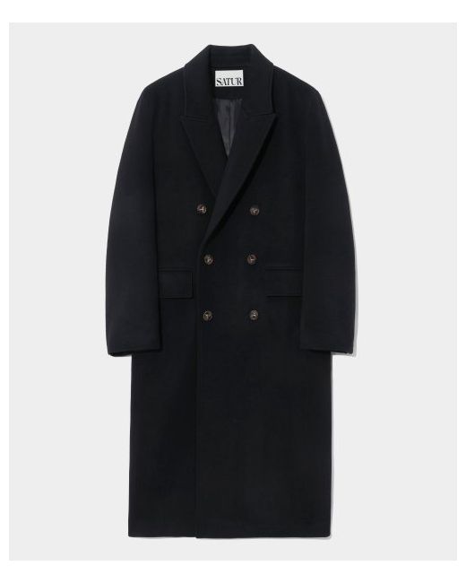 satur Classic Double Breasted Wool Coat