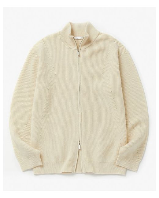 with1 Basic knit zip-up Ivory