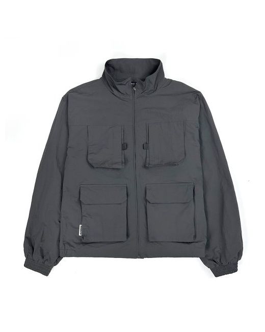 doublejd Utility multi-pocket nylon jacket charcoal