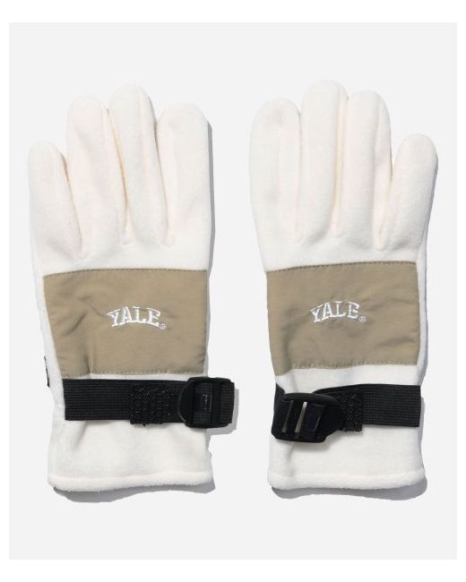 Yale Onemile Wear Nylon Fleece Strap Gloves Ivory