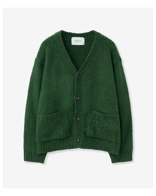 V2 Wool brushed box cardigangreen
