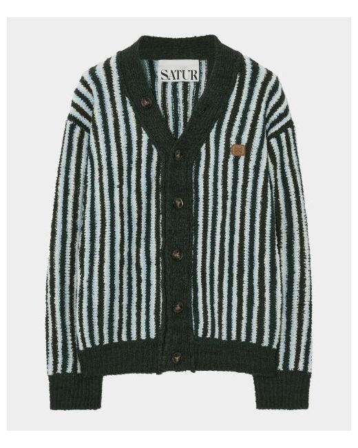 satur Faro oversized wool blend striped cardigan dark
