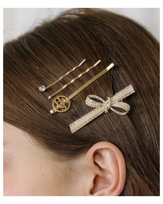has Gift packaging4 set HW001 Glitter ribbon hair pin