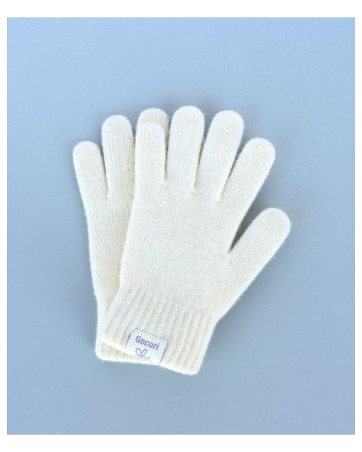 gocori SHORT KNIT GLOVES IVORY Knit Gloves Wool