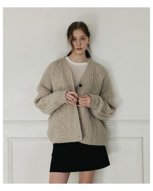 lafudgeforwomen WomanWool over cable knit cardiganBeige