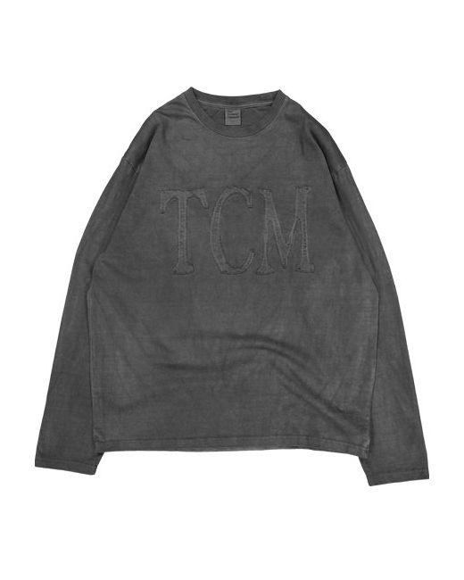 thecoldestmoment TCM logo washed long sleeve charcoal