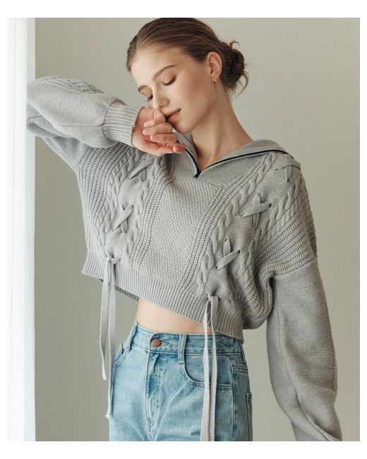 zerostreet Ribbon zip-up sweater