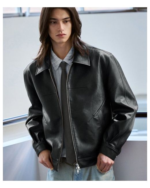 drawfit Incision leather blouson jacket