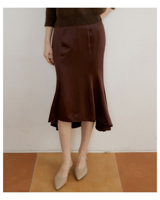 reorg Panel Long Skirt Satin Choco
